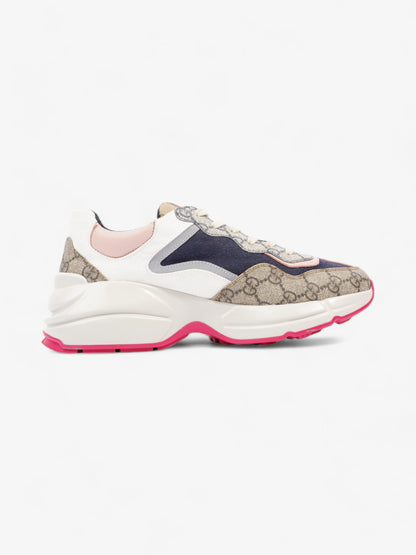 Gucci Rhyton GG Supreme / Navy Blue / Pink Cotton EU 39.5 UK 6.5