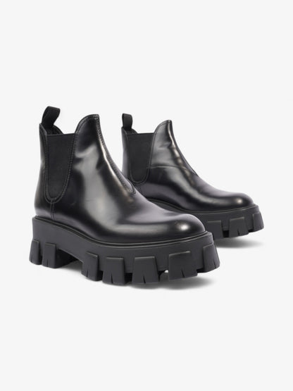 Prada Monolith Platform Chelsea Boot Black Leather EU 38.5 UK 5.5