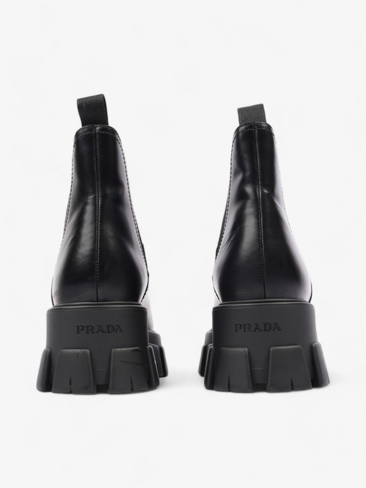 Prada Monolith Platform Chelsea Boot Black Leather EU 38.5 UK 5.5
