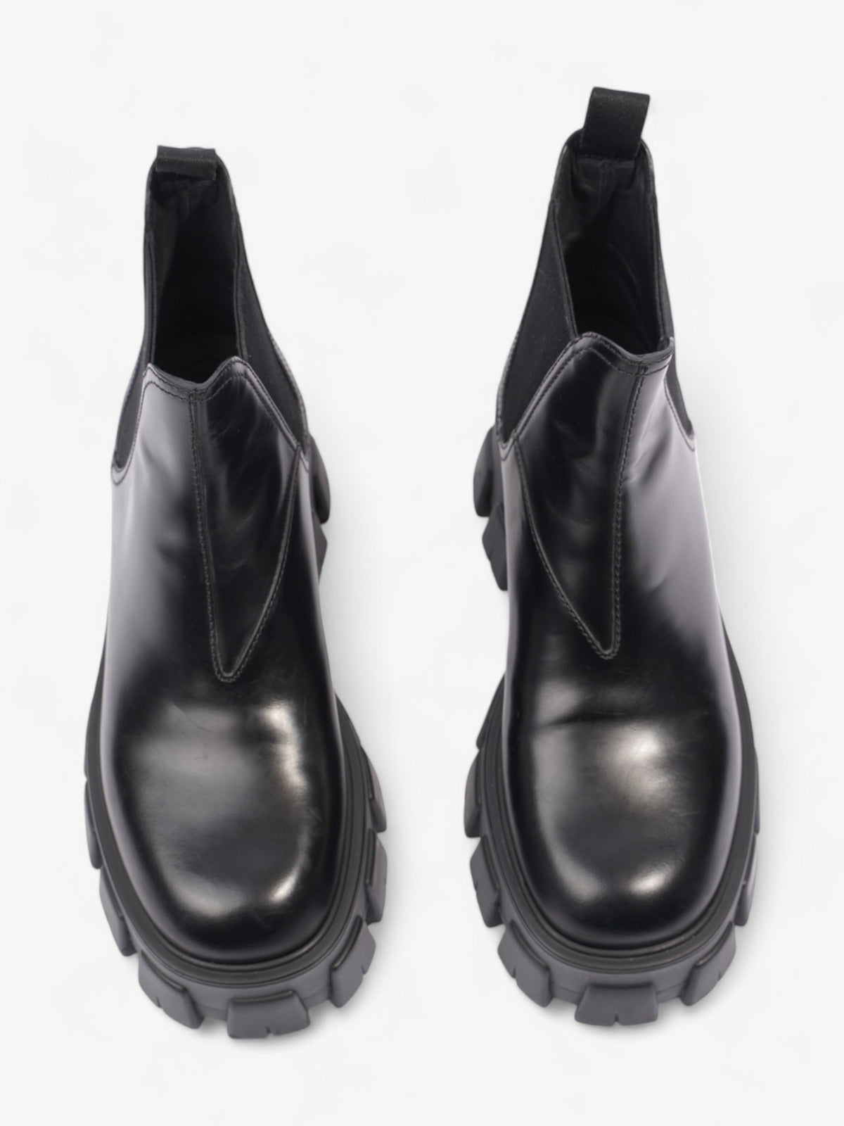 Prada Monolith Platform Chelsea Boot Black Leather EU 38.5 UK 5.5