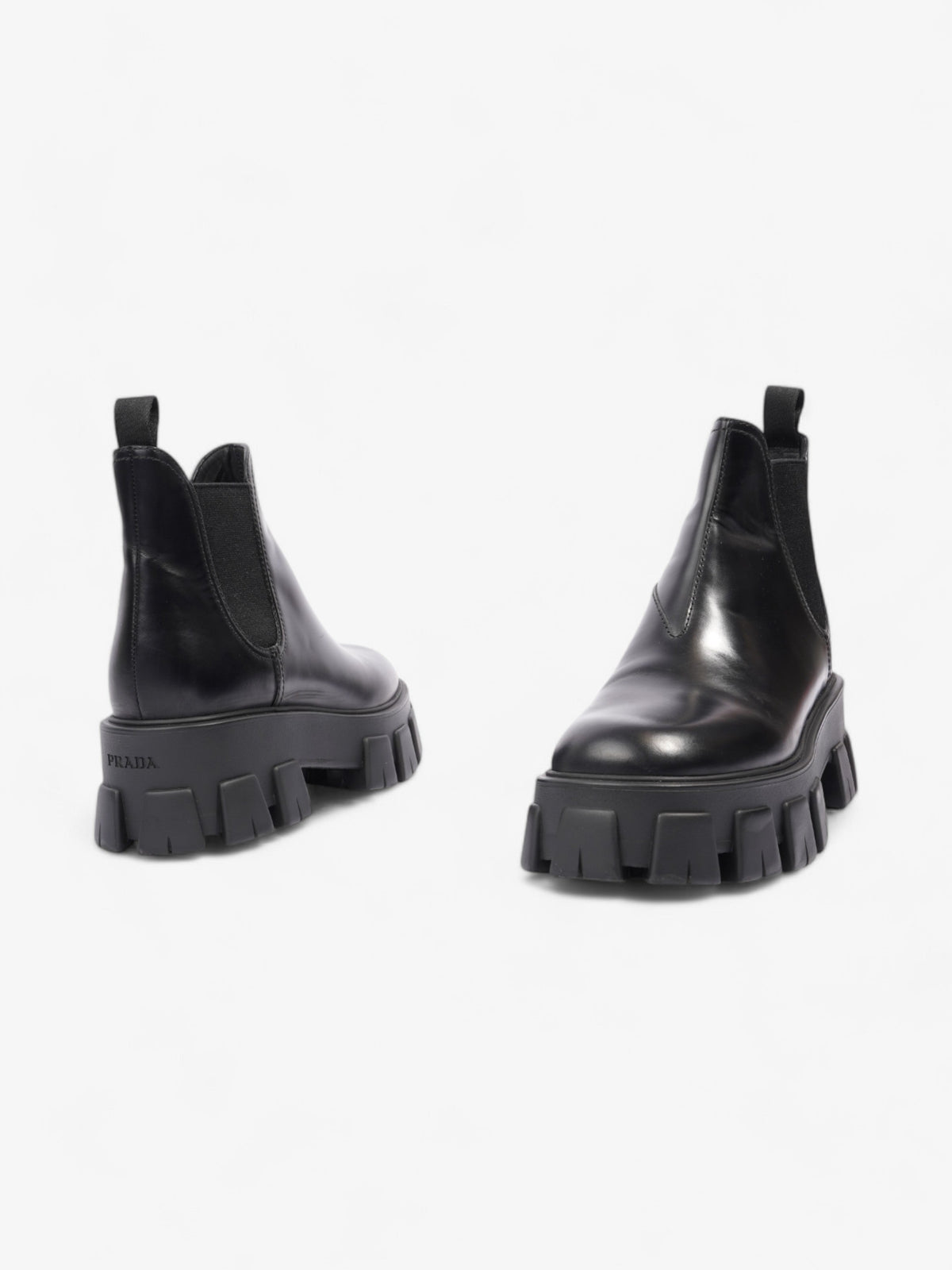 Prada Monolith Platform Chelsea Boot Black Leather EU 38.5 UK 5.5