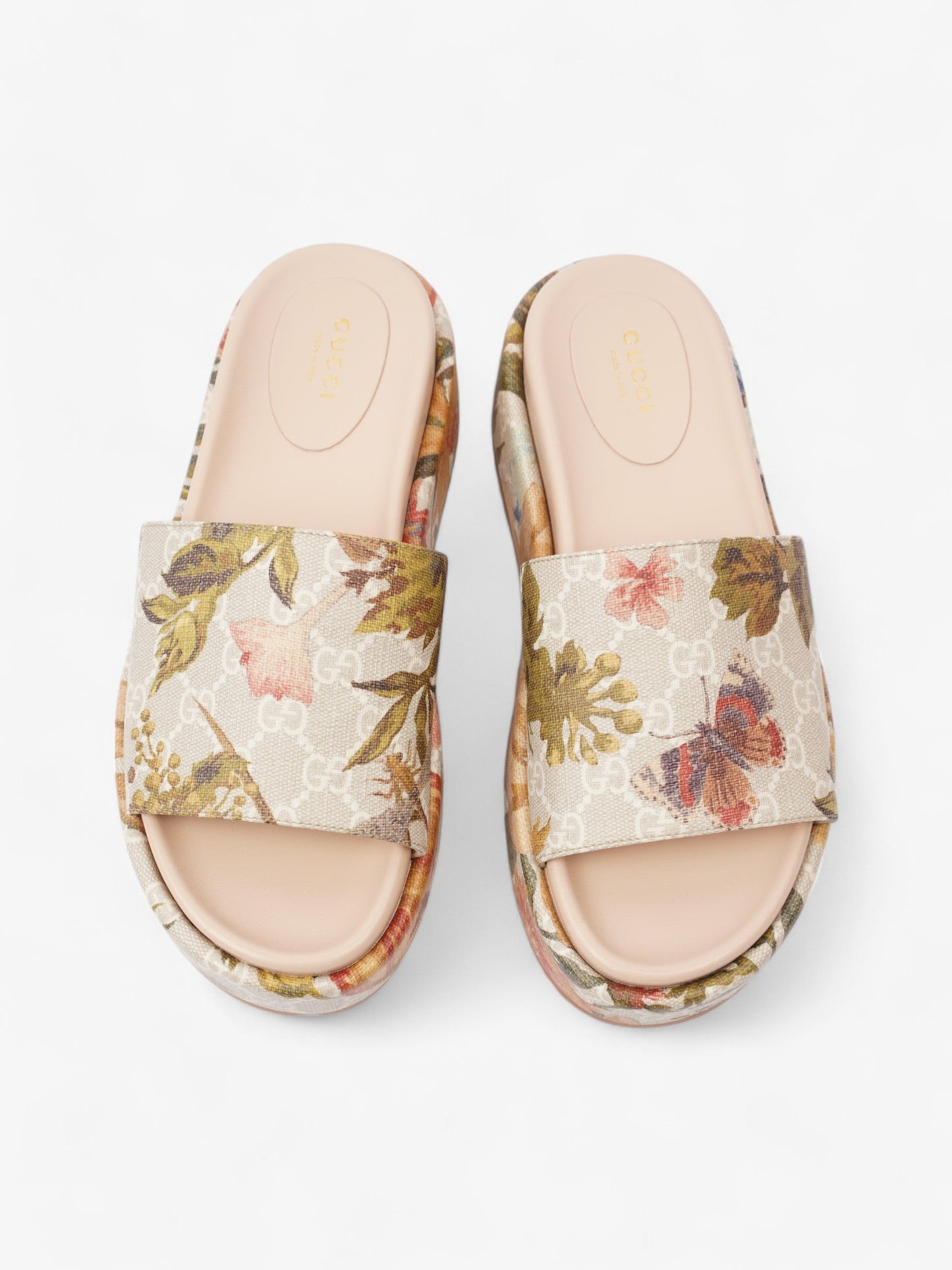 Gucci GG Flora Platform Slides GG Supreme / Multicoloured Canvas EU 38 UK 5