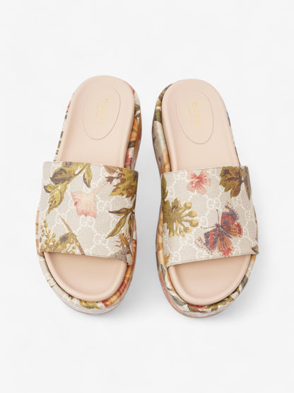 Gucci GG Flora Platform Slides GG Supreme / Multicoloured Canvas EU 38 UK 5