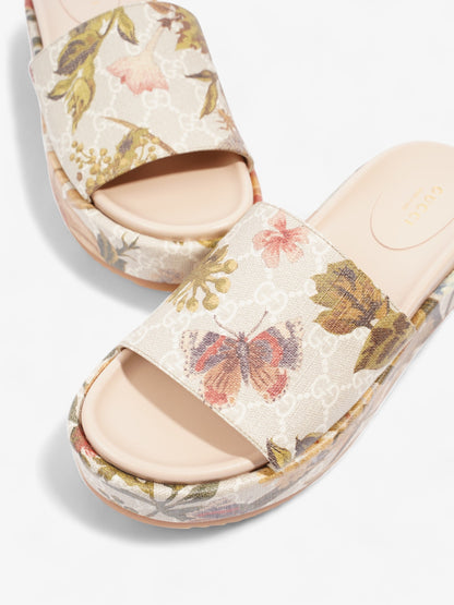 Gucci GG Flora Platform Slides GG Supreme / Multicoloured Canvas EU 38 UK 5