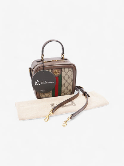 Gucci Ophidia Top Handle GG Supreme / Green / Red Canvas Mini
