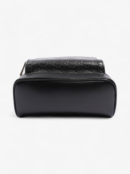 Gucci Signature Backpack Black Embossed Leather Small