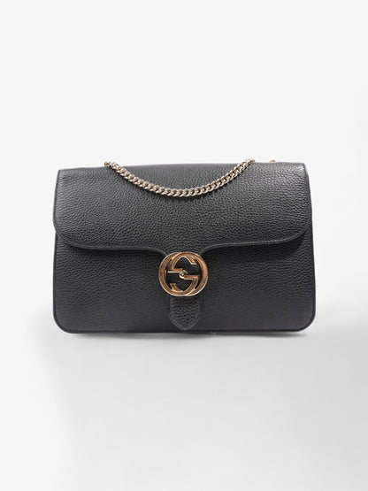 Gucci Interlocking GG Crossbody Bag Black Leather