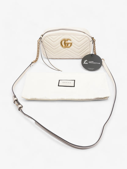 Gucci Marmont  White Matelasse Leather Small