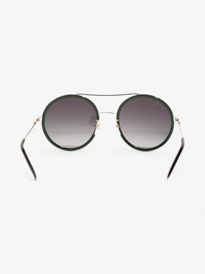 Gucci Round Sunglasses Green / Red Base Metal 140mm