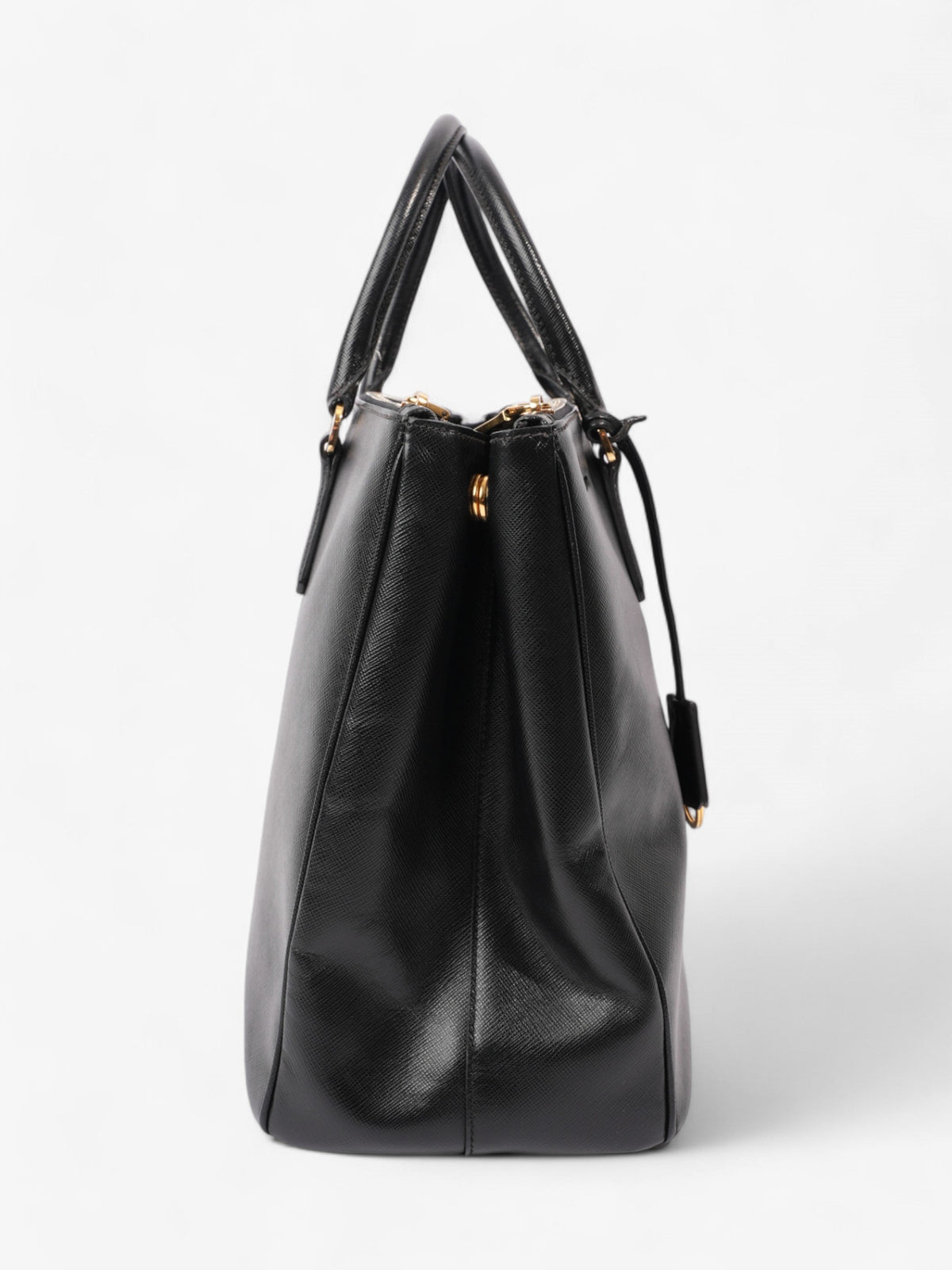 Prada Galleria Double Zip Tote Black Saffiano Leather Large