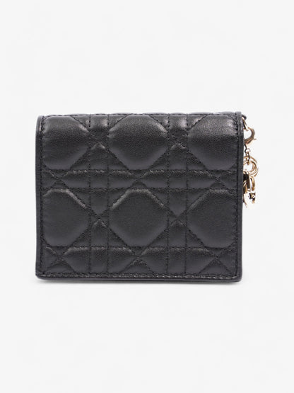 Christian Dior Lady Dior Wallet Black / Light Gold Lambskin Leather Medium