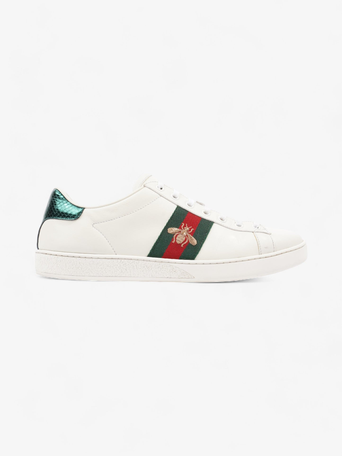 Gucci Ace Embroidered Bee White / Red / Green Leather EU 40 UK 7