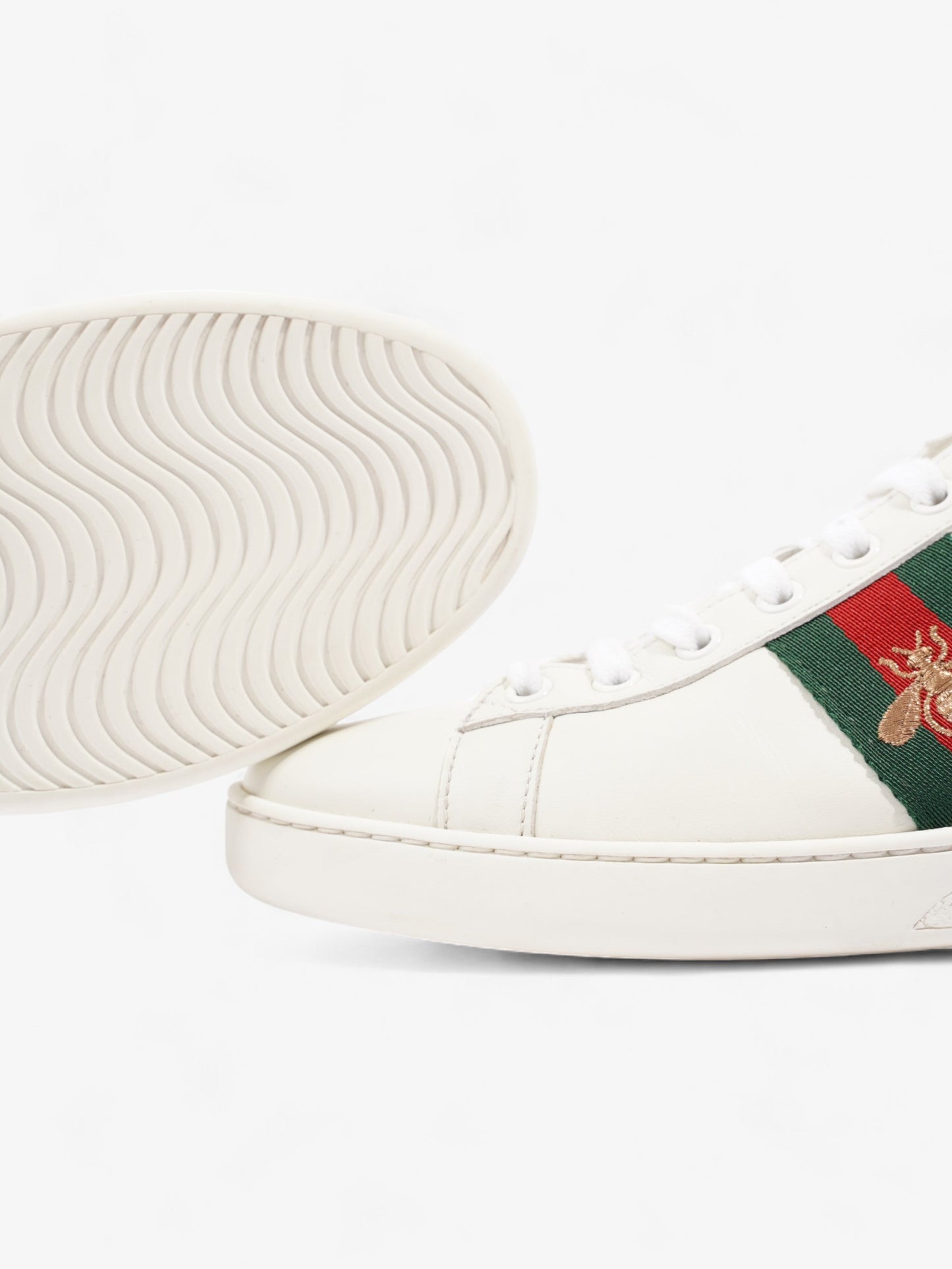 Gucci Ace Embroidered Bee White / Red / Green Leather EU 40 UK 7