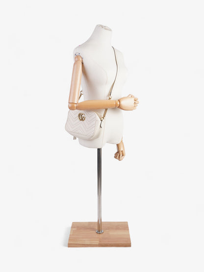 Gucci GG Marmont White Matelasse Leather Small