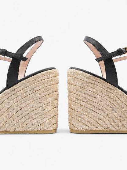 Gucci Platform Espadrille 95mm Black / Cord Leather EU 37 UK 4