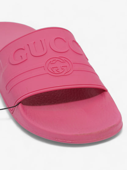 Gucci Logo Slider Fuschia Rubber EU 41 UK 8