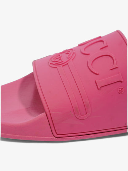 Gucci Logo Slider Fuschia Rubber EU 41 UK 8