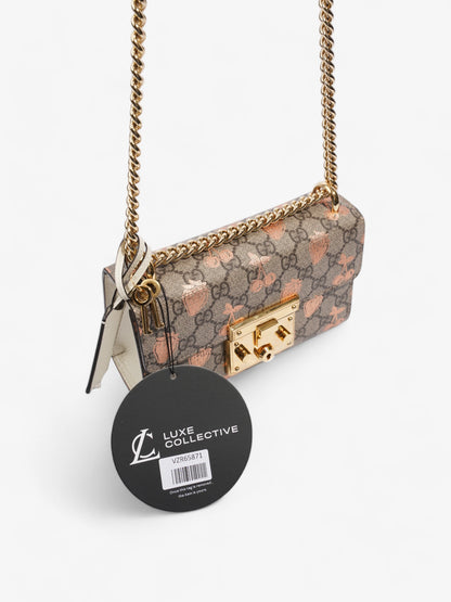 Gucci Padlock Berry Shoulder Bag GG Supreme / Rose Gold Canvas Small