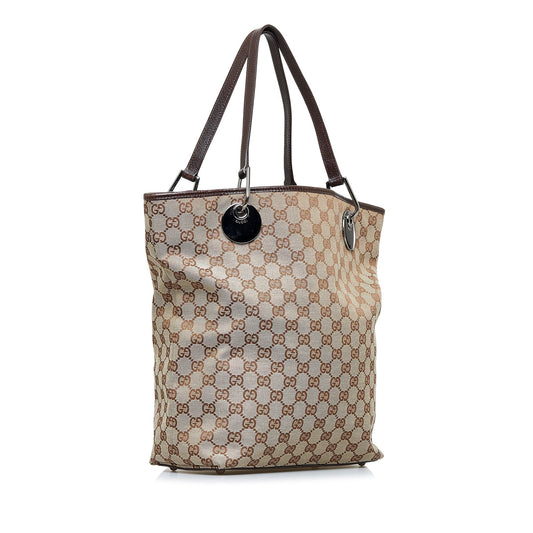 Taupe Gucci GG Canvas Eclipse Tote Bag