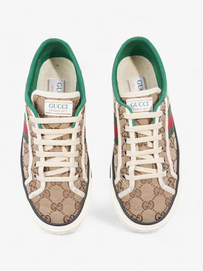 Gucci Tennis 1977 Sneakers Beige Monogram / White / Green Canvas EU 36.5 UK 3.5