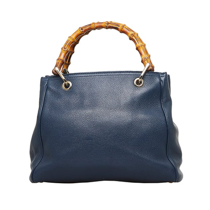 Gucci Bamboo Blue Leather