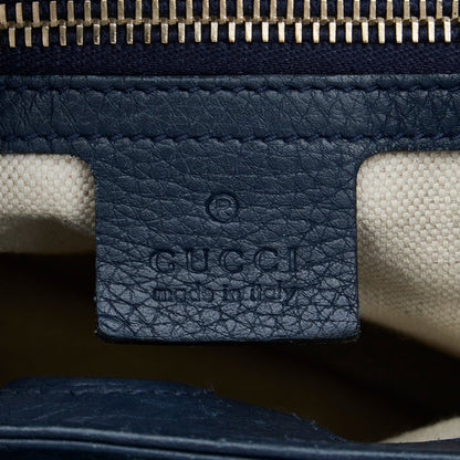 Gucci Bamboo Blue Leather