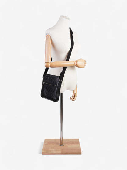 Gucci Signature Messenger Bag Black Leather