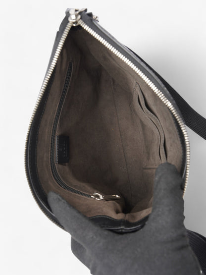 Gucci Signature Messenger Bag Black Leather