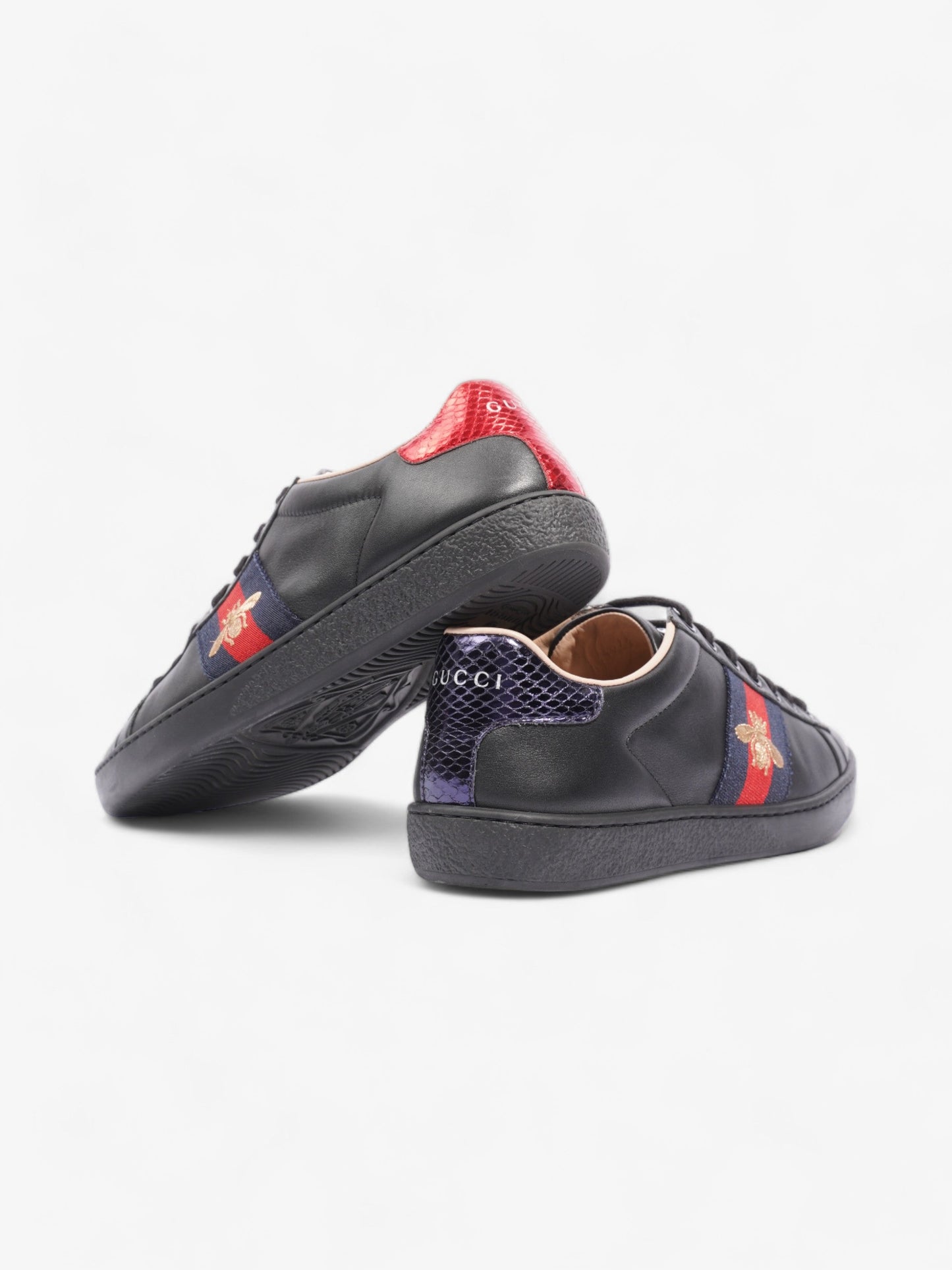 Gucci Ace Embroidered Bee Black / Red / Navy Leather EU 35.5 UK 2.5