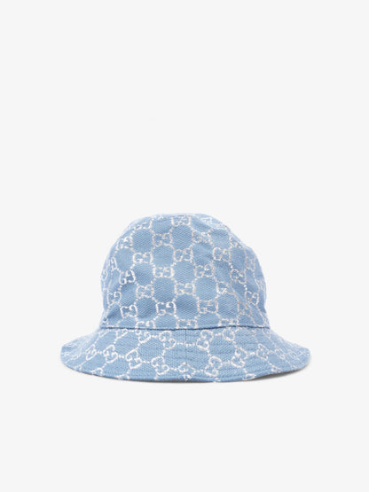 Gucci Lame Bucket Hat Blue / Silver Canvas S