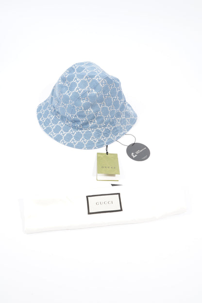 Gucci Lame Bucket Hat Blue / Silver Canvas S
