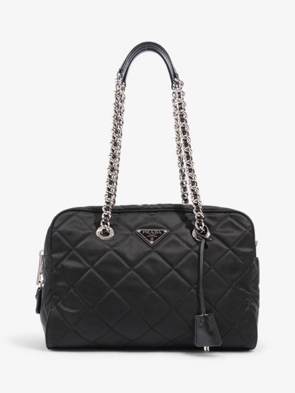 Prada Quilted Tote Black Re Nylon