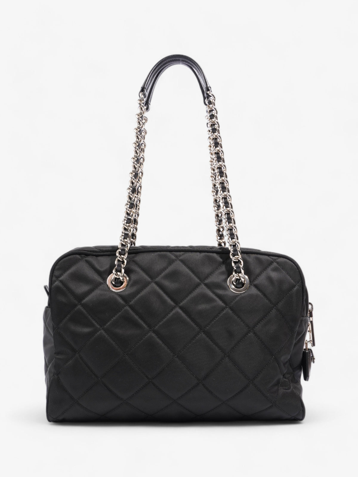 Prada Quilted Tote Black Re Nylon