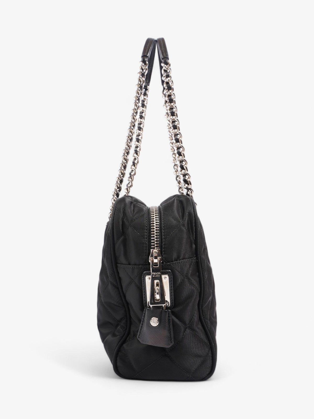 Prada Quilted Tote Black Re Nylon