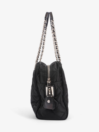Prada Quilted Tote Black Re Nylon