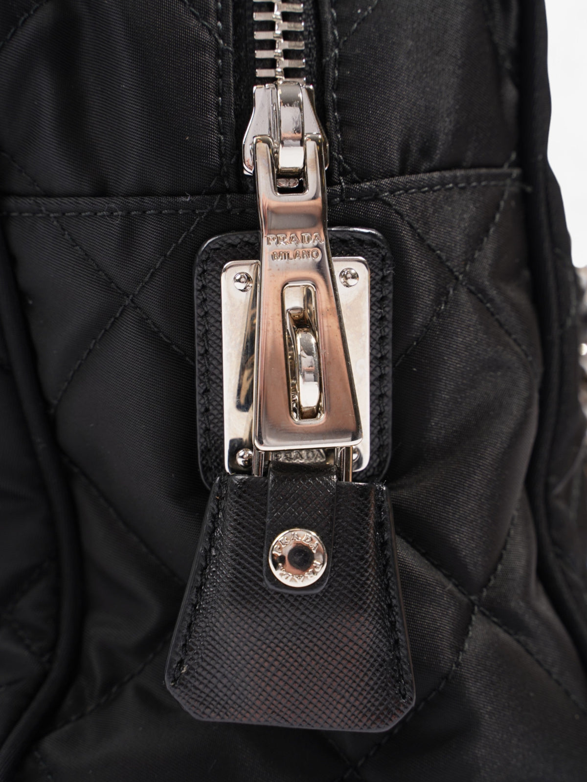 Prada Quilted Tote Black Re Nylon