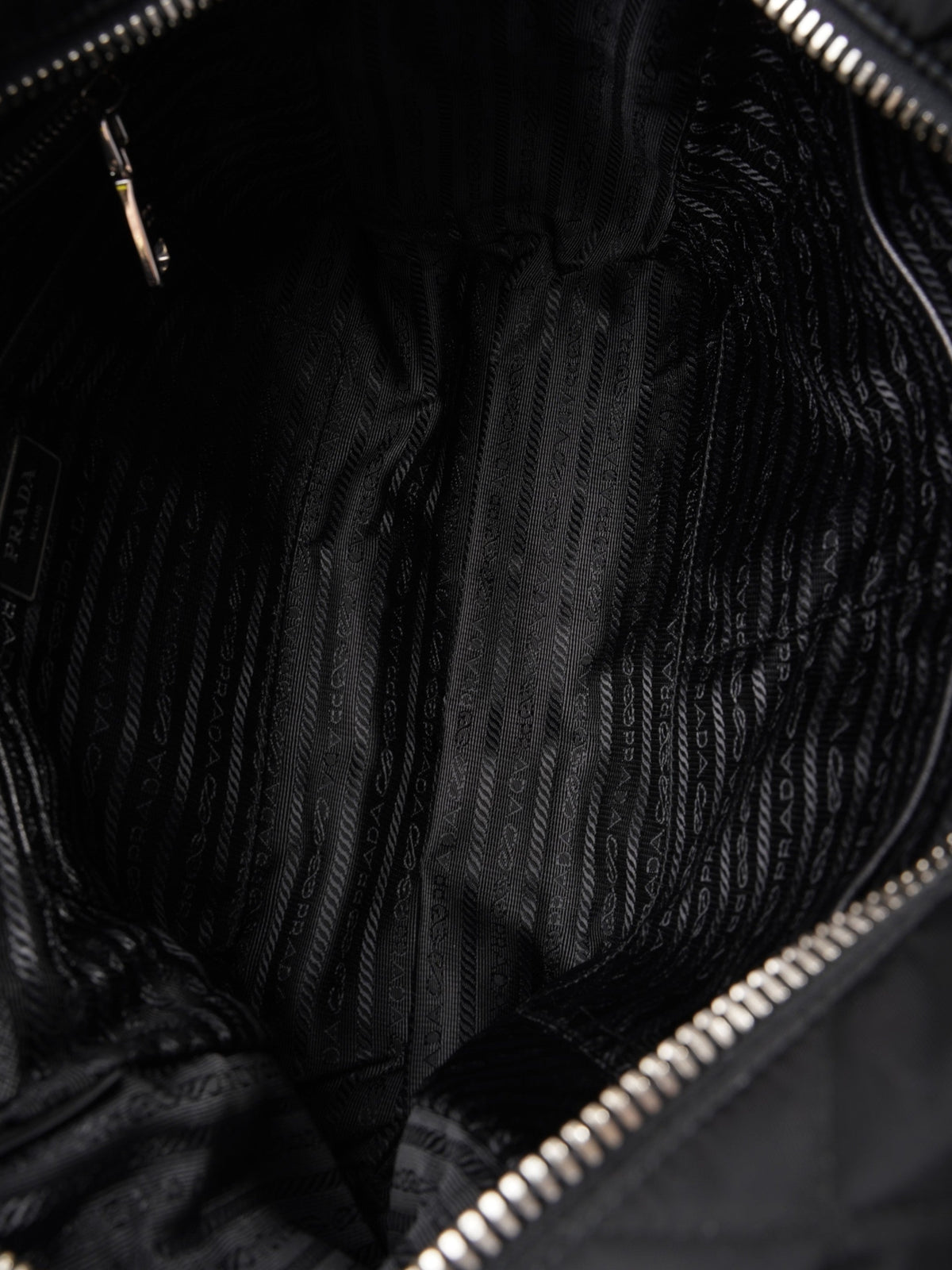 Prada Quilted Tote Black Re Nylon