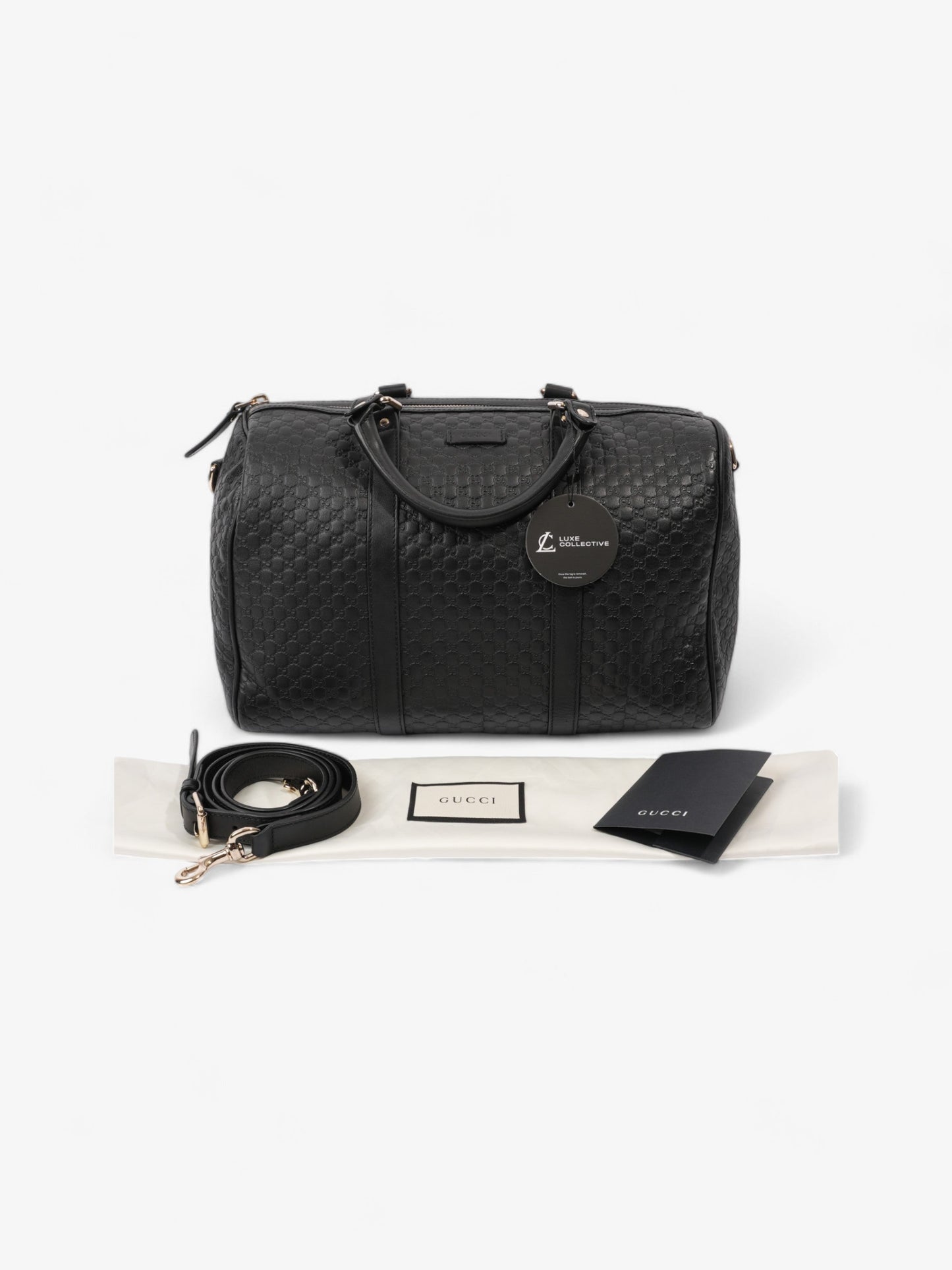 Gucci Boston Bag Black Guccissima Leather