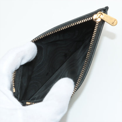 Christian Dior Saddle Leather Chain Wallet Black