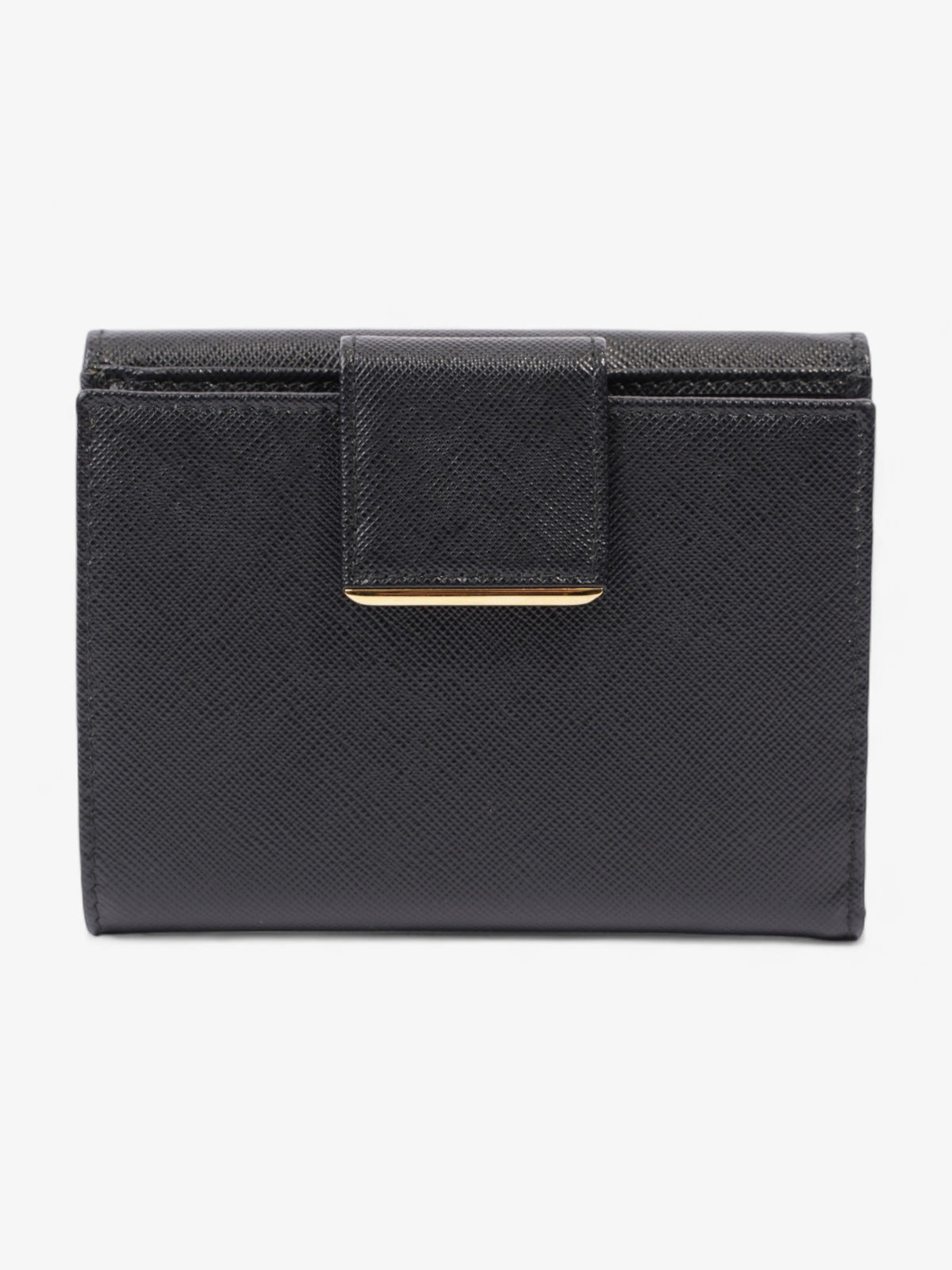 Prada Compact Wallet Black Saffiano Leather