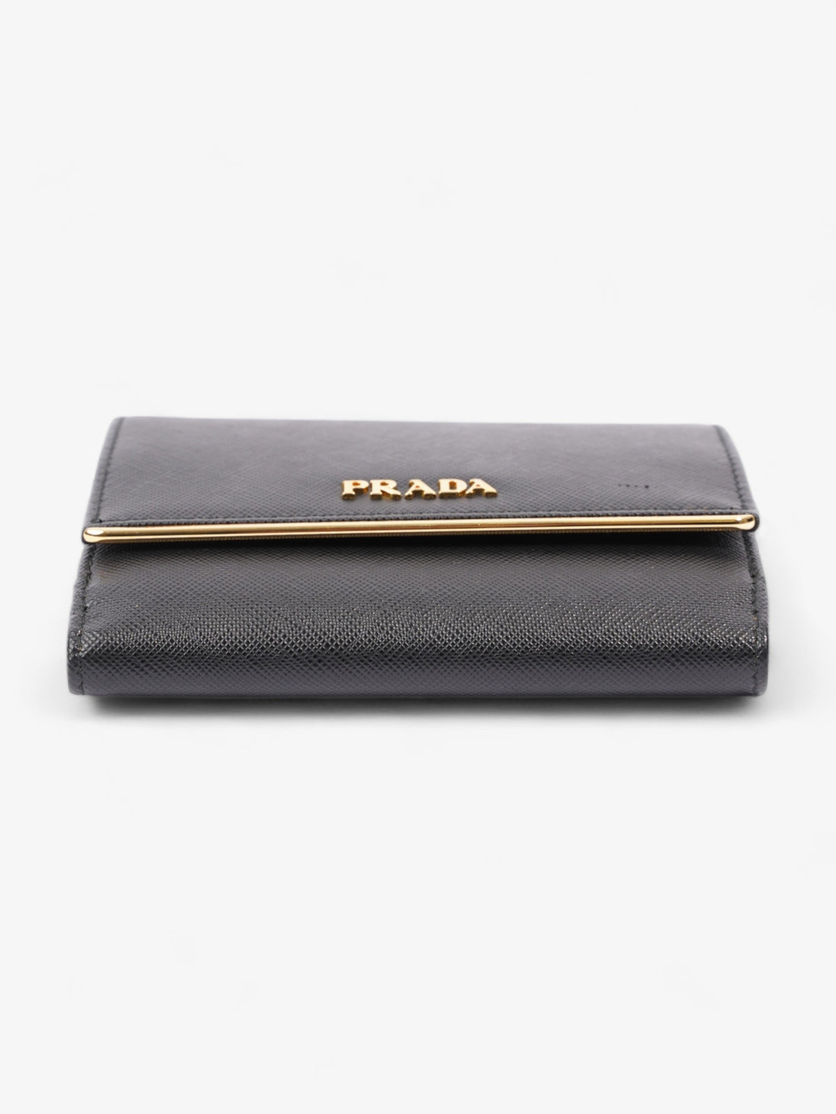 Prada Compact Wallet Black Saffiano Leather