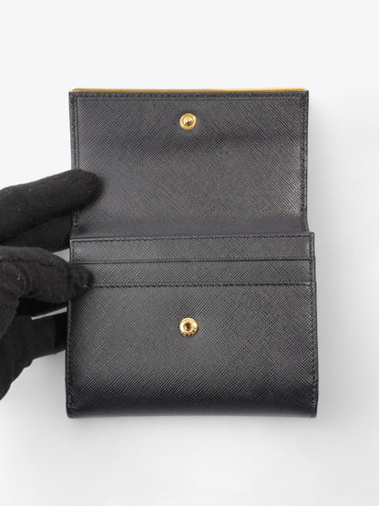 Prada Compact Wallet Black Saffiano Leather
