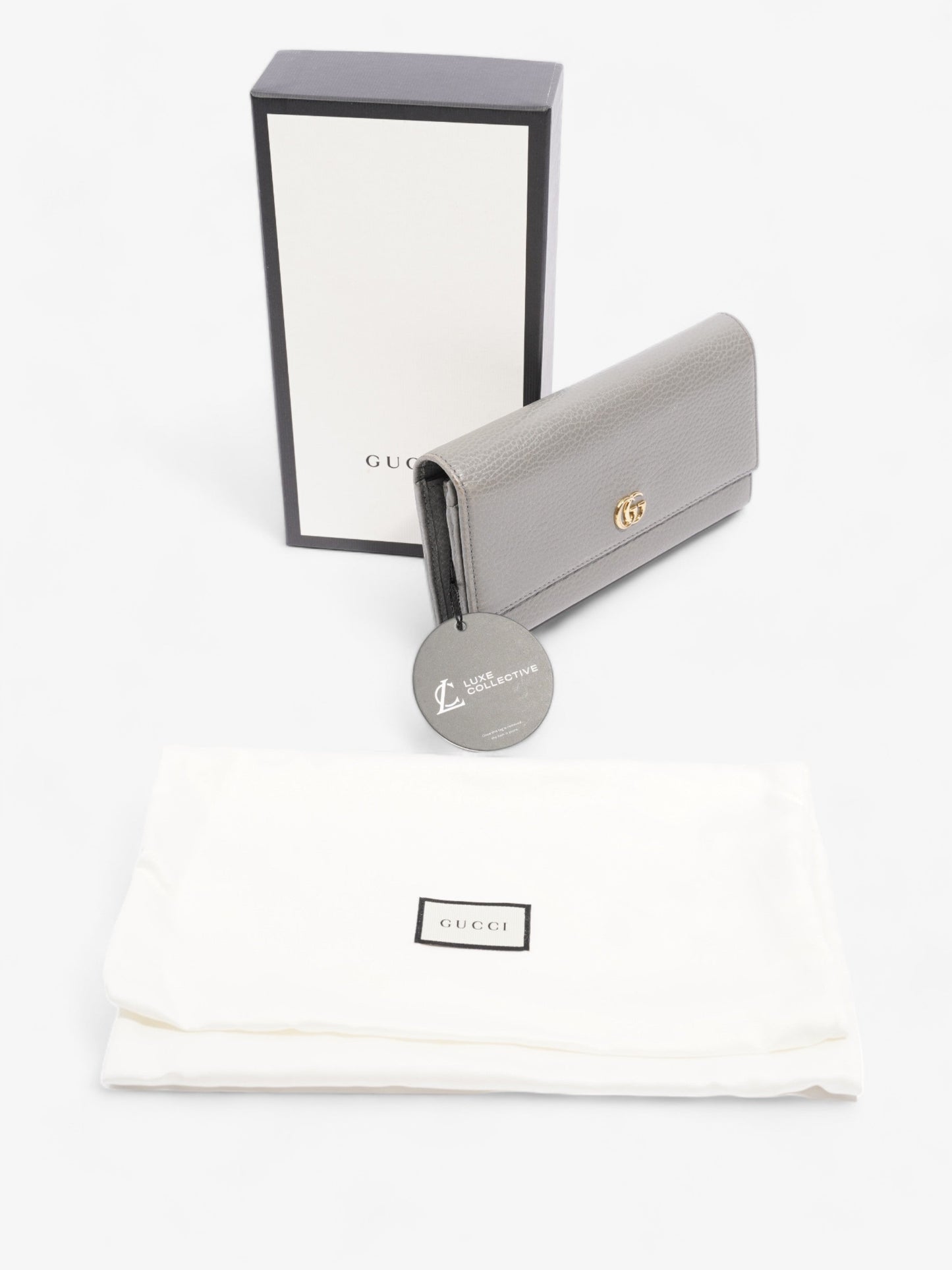 Gucci Marmont Long Wallet Grey Leather