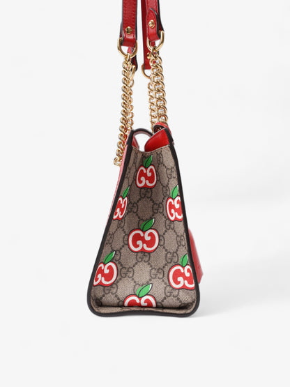 Gucci GG Apple Padlock Beige And Ebony GG Supreme / Red Coated Canvas Small