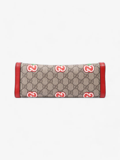 Gucci GG Apple Padlock Beige And Ebony GG Supreme / Red Coated Canvas Small