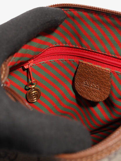 Gucci Old Gucci Sherry Line PVC & leather Shoulder bag Brown 001・58・6177 Supreme Print Coated Canvas