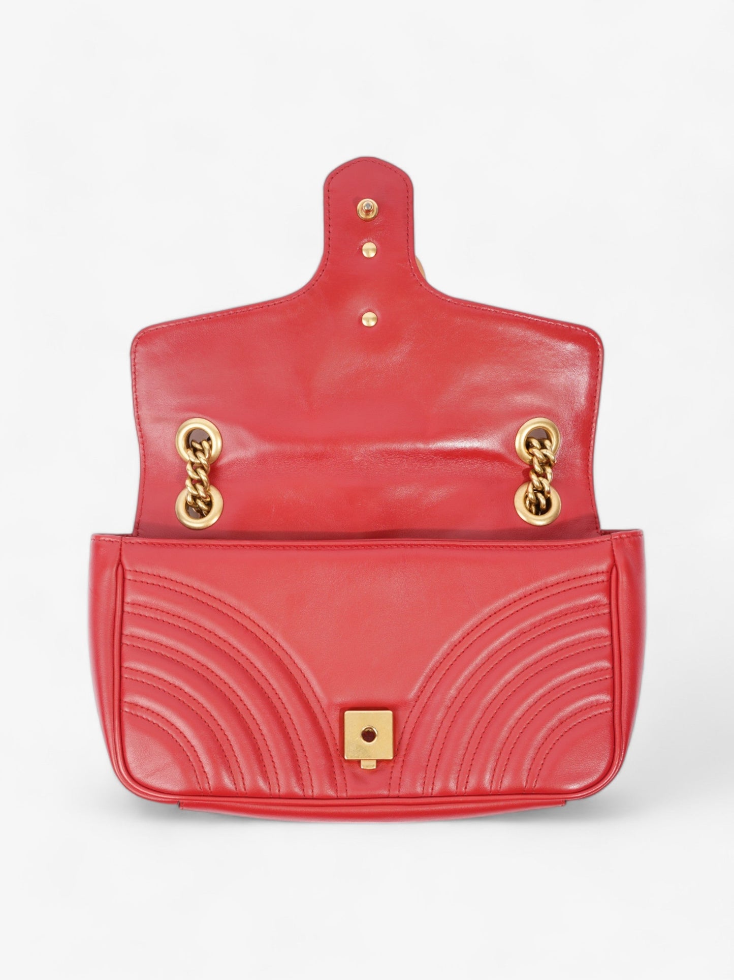 Gucci Marmont Flap Red Matelasse Leather Small