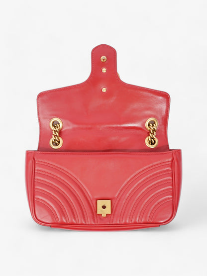 Gucci Marmont Flap Red Matelasse Leather Small
