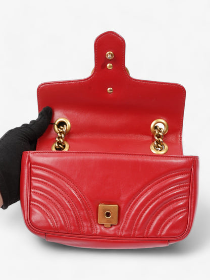 Gucci Marmont Flap Red Matelasse Leather Small