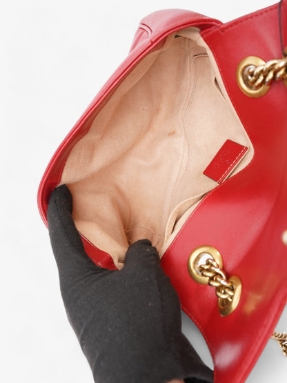 Gucci Marmont Flap Red Matelasse Leather Small